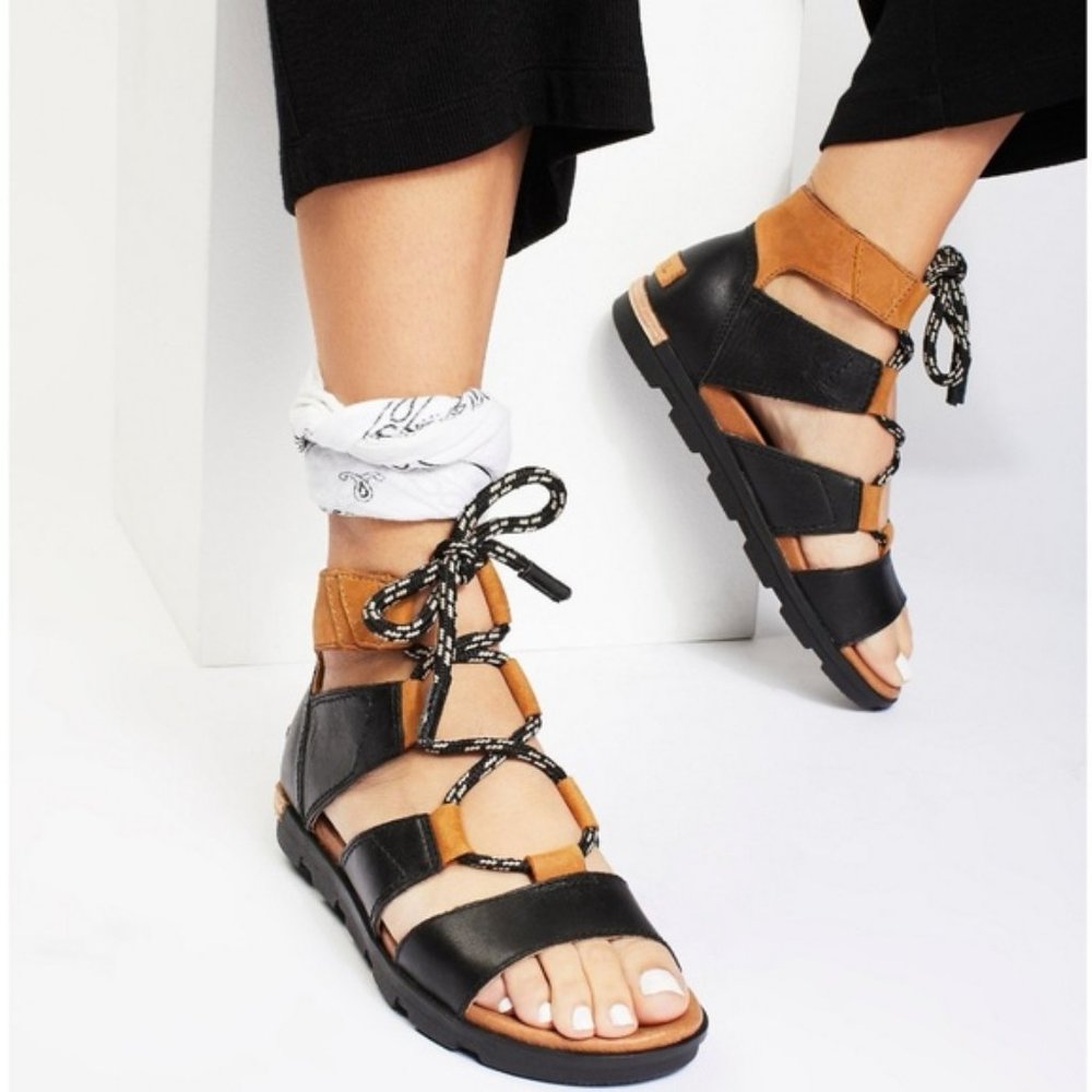 New Sorel Torpeda Lace Flat Sandals 6 7.5 37 38.5
